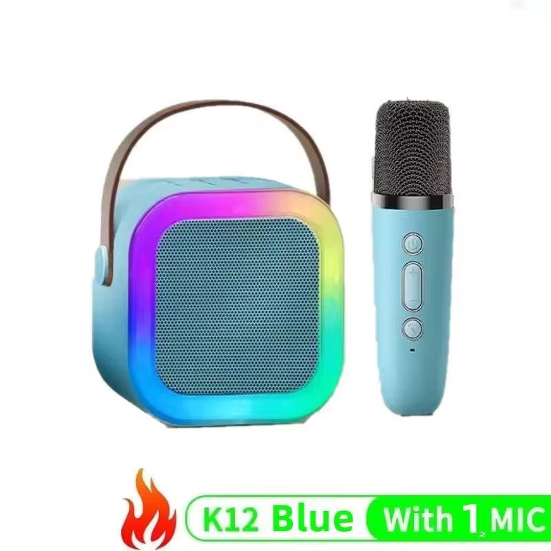 Wireless Karaoke Speaker Bluetooth Microphone K12 Home KTV Karaoke Machine RGB Light Portable Mini Bluetooth Speaker