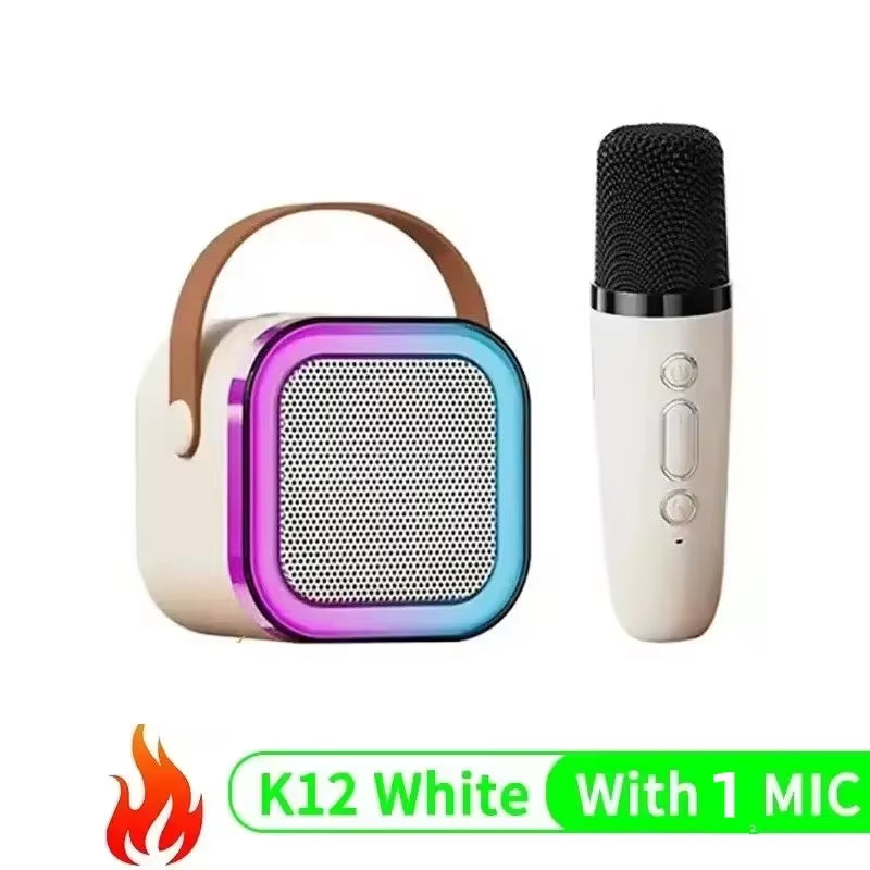 Wireless Karaoke Speaker Bluetooth Microphone K12 Home KTV Karaoke Machine RGB Light Portable Mini Bluetooth Speaker